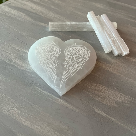 overthemoon2020 Other - Selenite heart with angel wings
